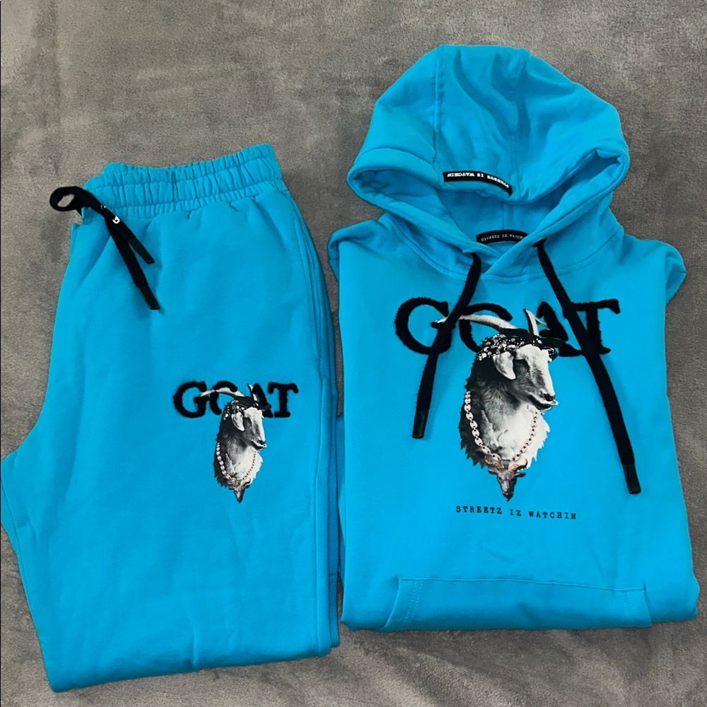 Blue GOAT Hoodie and Sweatpants Set size XL women’s